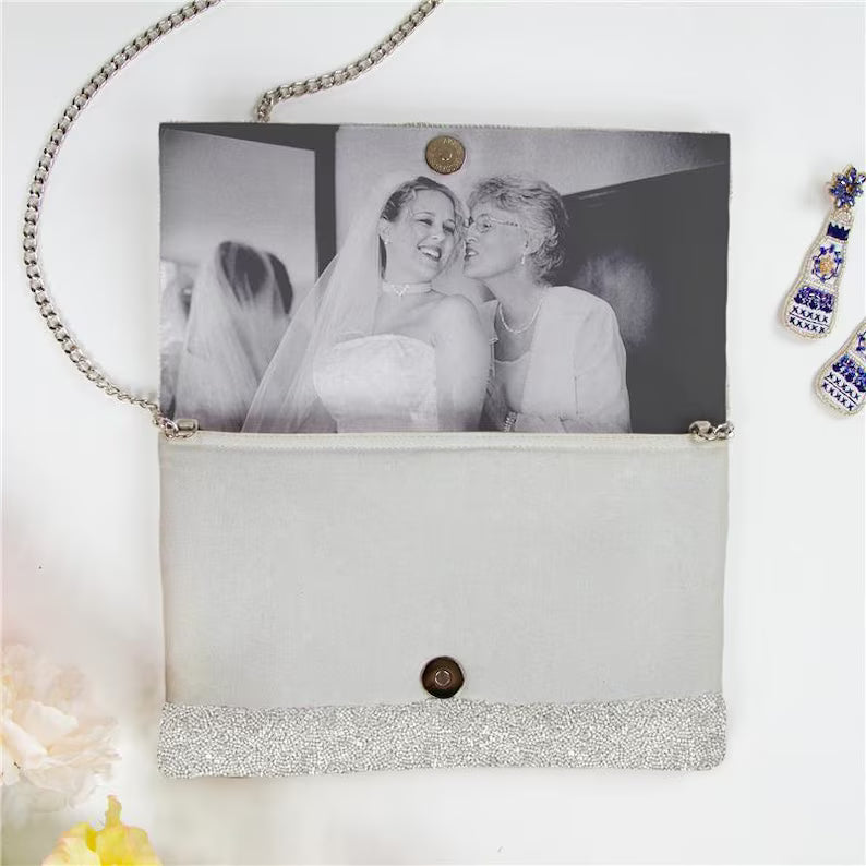 Mother of the Bride Custom Clutch Bags, Personalized Clutch Bag for Mother of the Bride, Wedding Clutch Purse for Mother of the Bride (HHFC)
